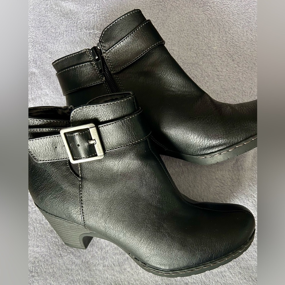 Classic Black Buckle Ankle Booties — Timeless Comfort